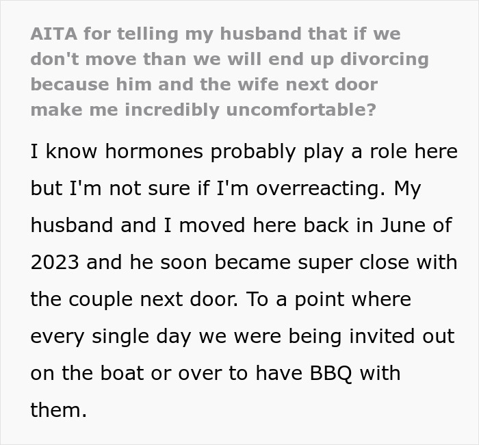 Husband Is Seemingly Fascinated By Neighbor, Wife Feels Deeply Offended And Seeks Support Online