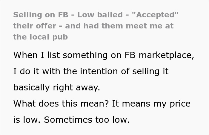 Guy Gets Petty Revenge On FB Marketplace Low Baller For His Ridiculous $250 Offer