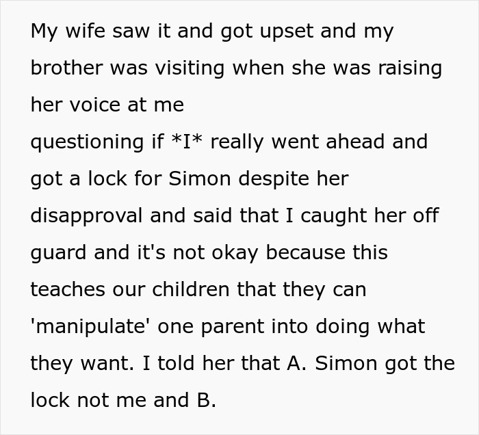 &ldquo;[Am I The Jerk] For Telling My Wife &lsquo;I Warned You&rsquo; When Our Son Got A Lock For His Room?&rdquo;