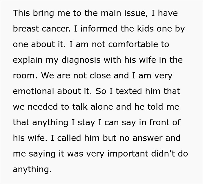 Son Says He'll Only Talk To Mom When His Wife Is Around, Learns About Her Diagnosis From Instagram Son Says He'll Only Talk To Mom When His Wife Is Around, Learns About Her Diagnosis From Instagram