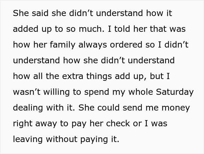 Family Tensions Rise When Man Declines To Cover Sister-In-Law’s 'Forgotten' $111 Bill Family Tensions Rise When Man Declines To Cover Sister-In-Law’s 'Forgotten' $111 Bill