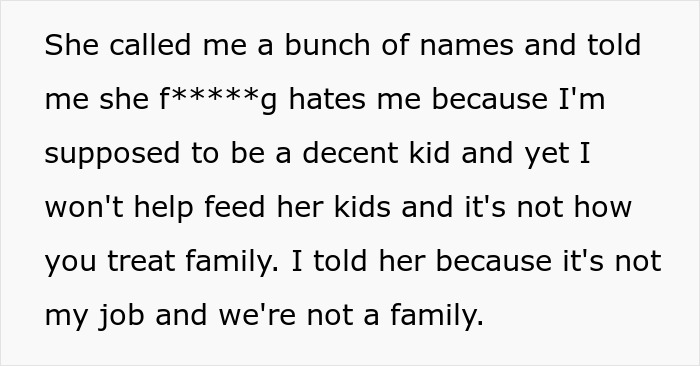 16YO Tells Stepmom It&rsquo;s Not His Job To Feed Her Kids, She Blows Up At Him
