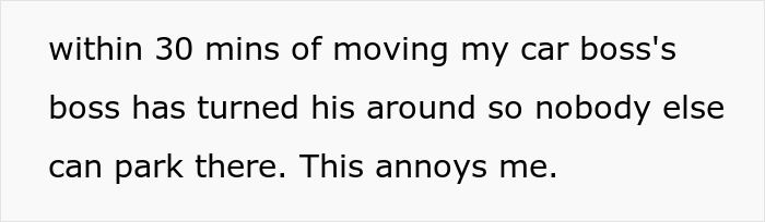 Employee Is Threatened With Termination For Parking In Public Space, Ensures Boss Can’t Park Either Employee Is Threatened With Termination For Parking In Public Space, Ensures Boss Can’t Park Either