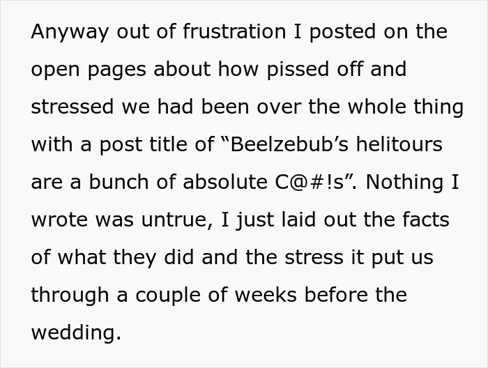 Helicopter Company Rejects An Order 3 Weeks Before Wedding, Relatives Take Some Sweet Revenge