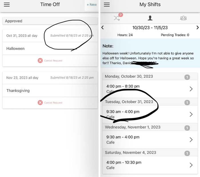Manager Ignoring My Time Off Request That Was Approved