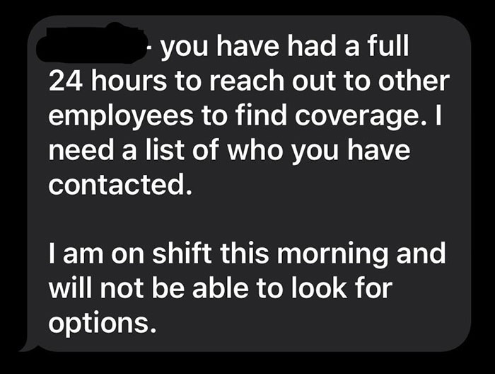 Text I Received From My Boss While I Was Sick In Bed