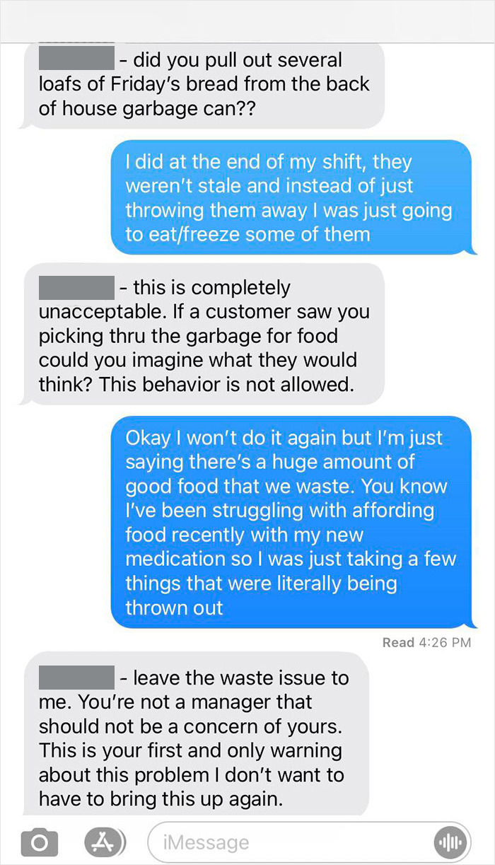 I Was Just Trying To Get Enough To Eat, And My Manager Sent Me This