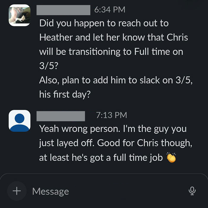 They Told Me The Staff Reduction Was Necessary