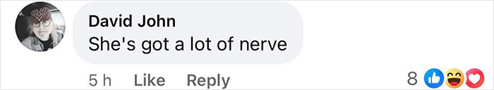 Facebook comment by David John reacting to Gypsy Rose Blanchard, "She's got a lot of nerve," with reactions below.