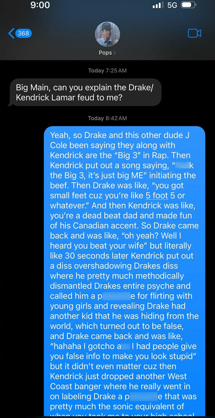 Tom Hanks, AKA &ldquo;Pops,&rdquo; Has Hilarious Text Exchange With Son Chet About Drake-Kendrick Lamar Beef