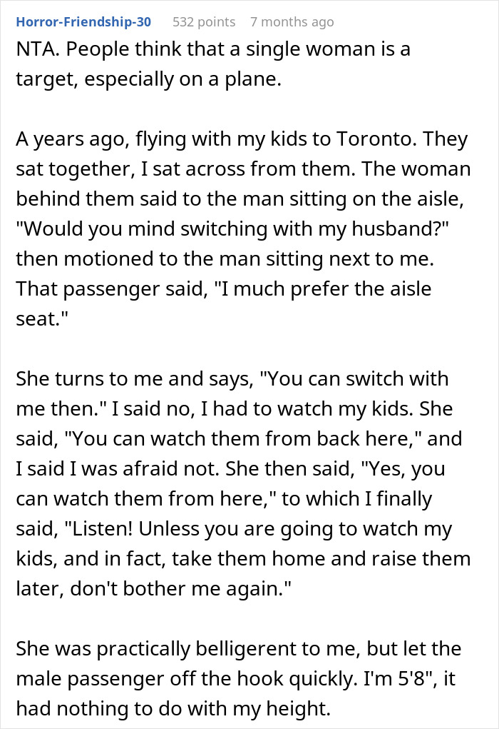 Woman Calls Flight Attendants After 6&rsquo;4&rdquo; Tall Guy Wouldn&rsquo;t Take No For An Answer To Swapping Seats