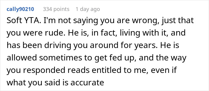 Dad Expresses Frustration At Driving Disabled Daughter Around, She Says He Has To Live With It