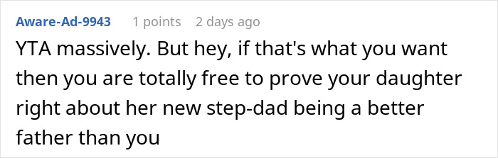 Man Is Extremely Hurt By Daughter Saying She Likes Mom's New BF Better, Removes Her From His Life