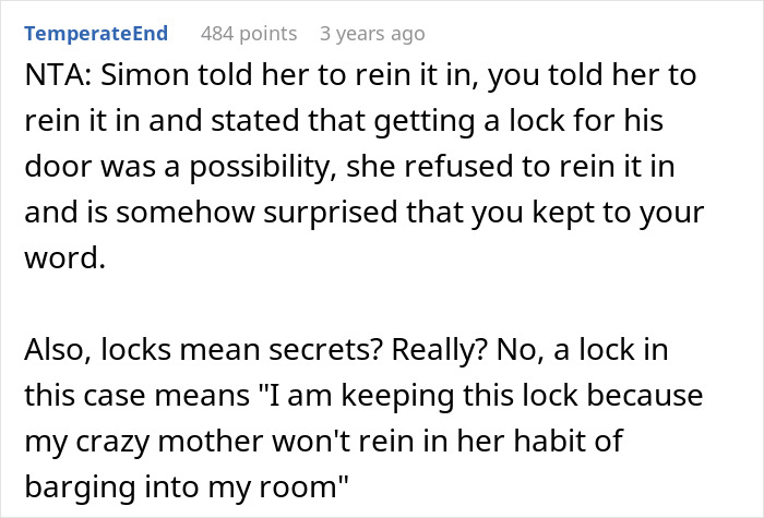 &ldquo;[Am I The Jerk] For Telling My Wife &lsquo;I Warned You&rsquo; When Our Son Got A Lock For His Room?&rdquo;