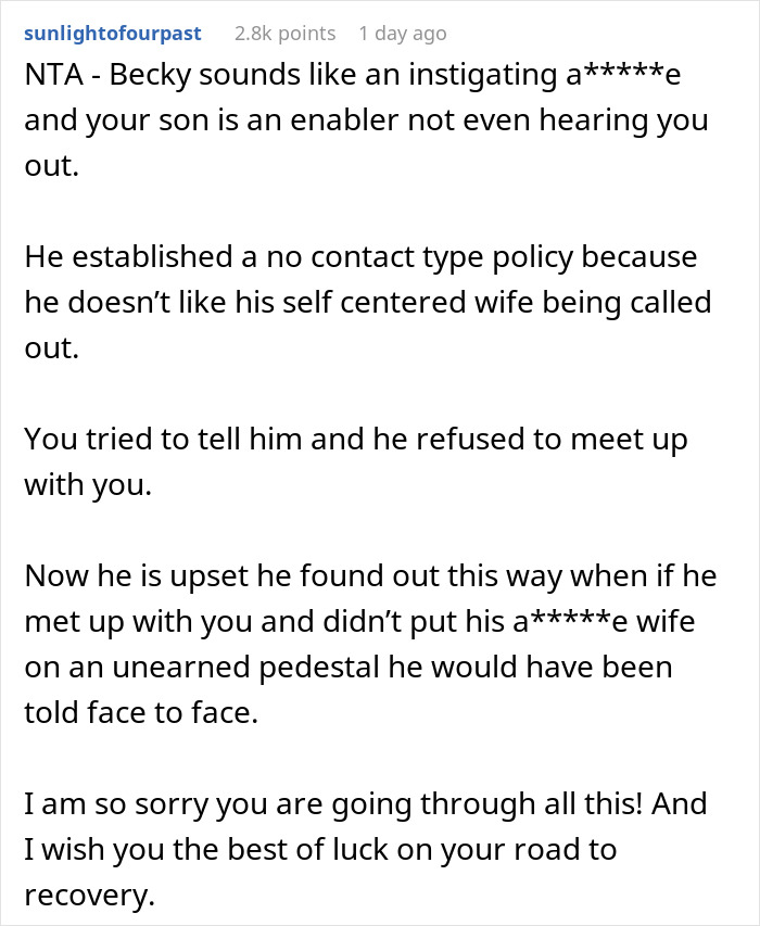 Son Says He'll Only Talk To Mom When His Wife Is Around, Learns About Her Diagnosis From Instagram Son Says He'll Only Talk To Mom When His Wife Is Around, Learns About Her Diagnosis From Instagram