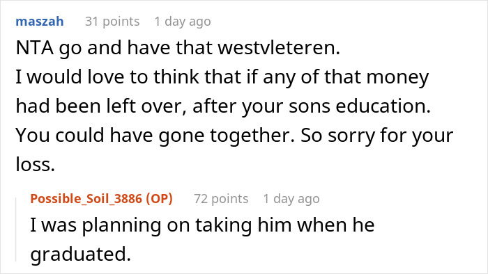 Dad Infuriates Ex By &ldquo;Wasting&rdquo; Dead Son&rsquo;s Uni Fund On A Trip Instead Of Giving It To Her Stepson