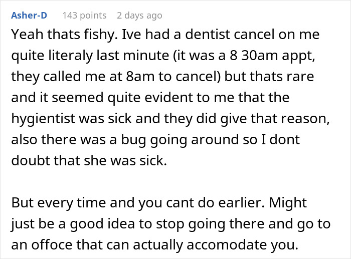 Dental Staff Who Want To Go Home Early Sneakily Change Woman's Appointments, She Gets Revenge