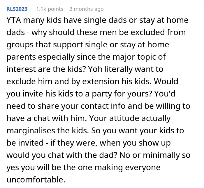Mom Says She's Uncomfortable With Single Dad Being In Her Mom Group, So They Go On Without Her