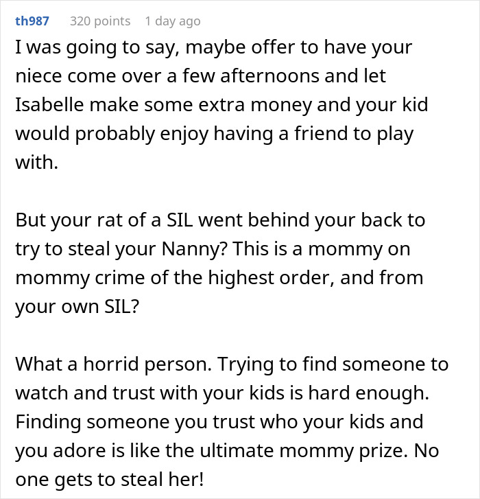 Woman Is Stunned As SIL Goes Negotiating With Nanny Behind Her Back But Gets Outbid