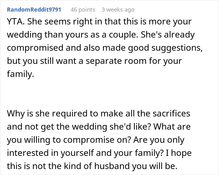 Guy Runs His Wedding ‘Compromise’ Past People Online, Gets Called Out Guy Runs His Wedding ‘Compromise’ Past People Online, Gets Called Out