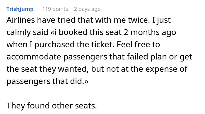 Person Gets Their Seat Stolen As Mother With Children Took It Over During Family Preboarding