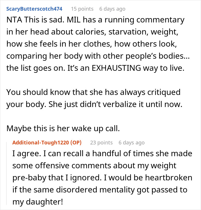 MIL Feels Entitled To Fat Shame DIL Who Just Gave Birth, It Backfires When She Stops Visiting MIL Feels Entitled To Fat Shame DIL Who Just Gave Birth, It Backfires When She Stops Visiting