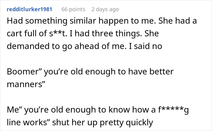 Man Ruins Karen's Day Without Saying A Word After She Tries To Push Past Him To Skip The Line Man Ruins Karen's Day Without Saying A Word After She Tries To Push Past Him To Skip The Line