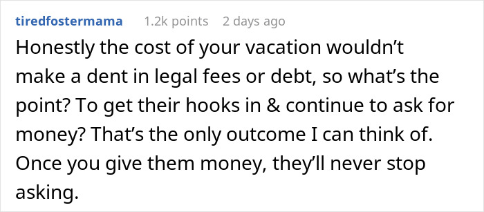 “This Is Insane”: Family Demands Person Go Into Debt To Help Sister Out With Legal Bills “This Is Insane”: Family Demands Person Go Into Debt To Help Sister Out With Legal Bills