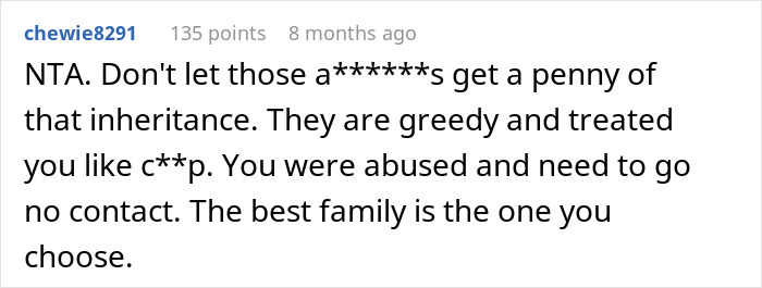 "The Will Is Pretty Airtight": Woman Refuses To Share Inheritance With Family Who Betrayed Her