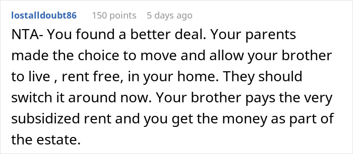 Woman Makes Parents Upset By Moving Out As They Expected Her To Pay Rent For Her Brother Too Woman Makes Parents Upset By Moving Out As They Expected Her To Pay Rent For Her Brother Too