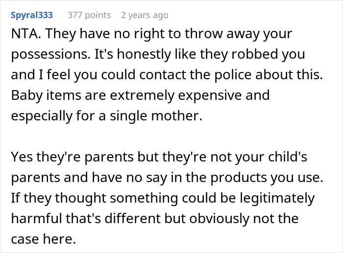 &ldquo;AITA For Kicking SIL Out After She Threw Away Most Of My Single-Use Baby Products & Formula?&rdquo;