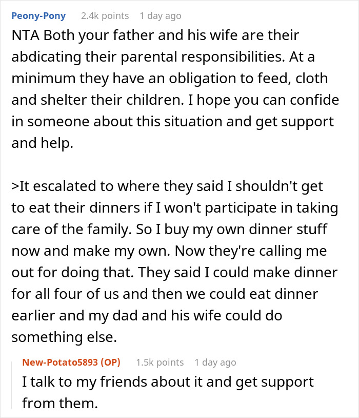 16YO Tells Stepmom It&rsquo;s Not His Job To Feed Her Kids, She Blows Up At Him