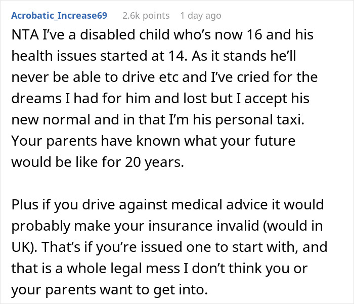 Dad Expresses Frustration At Driving Disabled Daughter Around, She Says He Has To Live With It