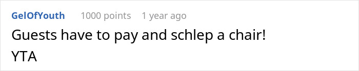 Guests Told To Pay $10 Entry Fee And Bring Chairs To Ridiculously Cheap Wedding, Call Couple Out