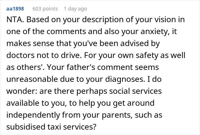 Dad Expresses Frustration At Driving Disabled Daughter Around, She Says He Has To Live With It
