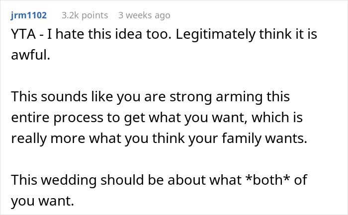 Guy Runs His Wedding ‘Compromise’ Past People Online, Gets Called Out Guy Runs His Wedding ‘Compromise’ Past People Online, Gets Called Out
