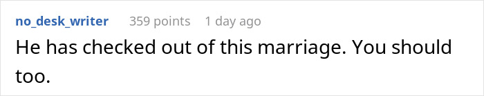 Comment about ignorant husband's impact on marriage.