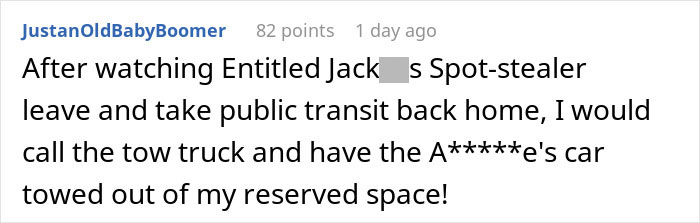 Entitled Man Parks In A Private Lot, Resident Comes Back To No Spaces Left And Executes Karma