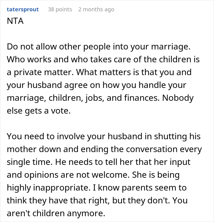 Woman Tells Son's Wife She Needs To Be A Stay-At-Home Mom, Loses It After She Refuses