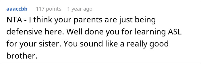 Son Points Out Everyone Who Learned Sign Language For Sister, Upsets Parents Son Points Out Everyone Who Learned Sign Language For Sister, Upsets Parents