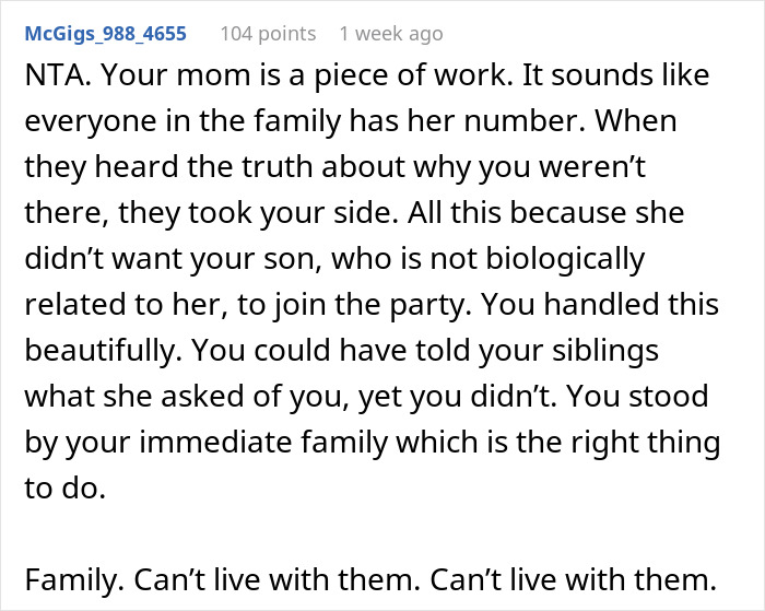 Mom Has Problem With Man Adopting His Son, He Skips Family Gathering In Response