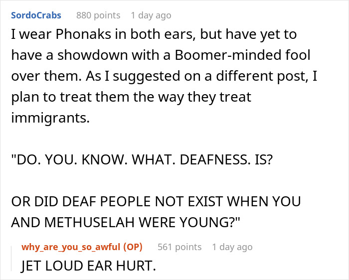Boomer Mistakes Person's Hearing Aid For Headphones, Loudly Complains, Is Instantly Taught A Lesson