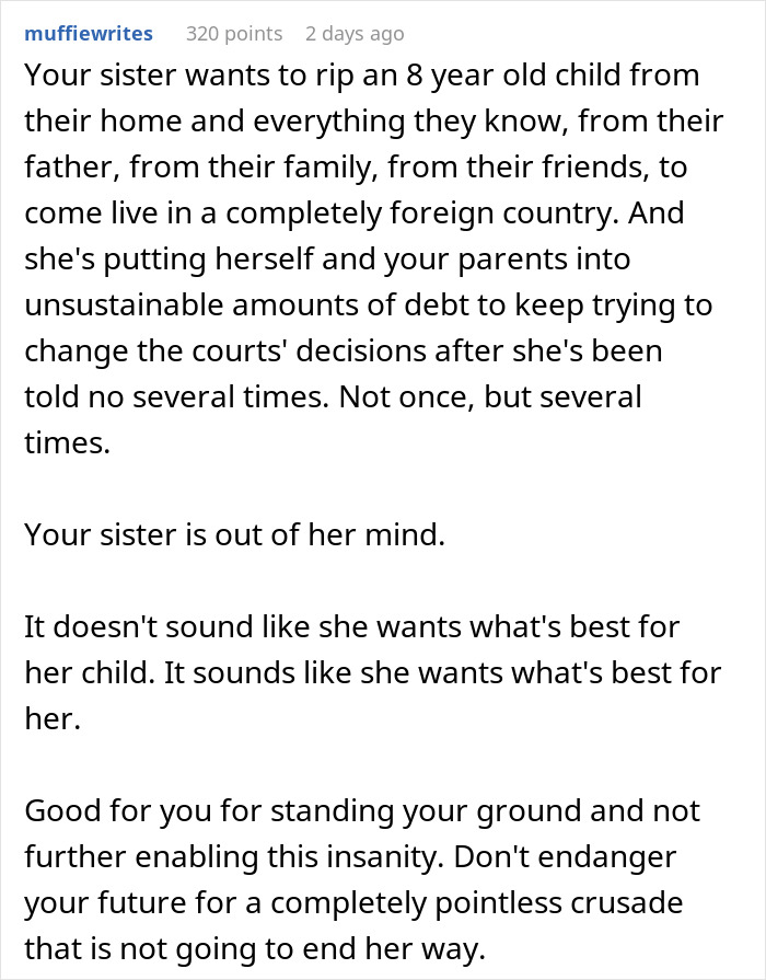 “This Is Insane”: Family Demands Person Go Into Debt To Help Sister Out With Legal Bills “This Is Insane”: Family Demands Person Go Into Debt To Help Sister Out With Legal Bills
