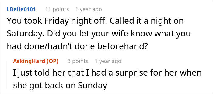 “Thank You, I Guess”: Man’s ‘Surprise’ After Wife’s Getaway Weekend Doesn’t Go As Planned “Thank You, I Guess”: Man’s ‘Surprise’ After Wife’s Getaway Weekend Doesn’t Go As Planned