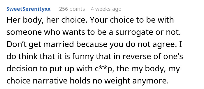 “AITA For Telling Her ‘It's My Choice To Leave Too’ After She Said ‘My body, My Choice’” “AITA For Telling Her ‘It's My Choice To Leave Too’ After She Said ‘My body, My Choice’”