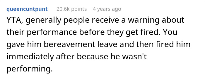 Manager Thinks They&rsquo;re Justified In Firing Grieving Worker For Underperforming, Regrets It