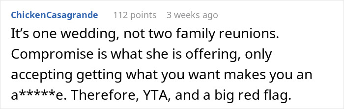 Guy Runs His Wedding ‘Compromise’ Past People Online, Gets Called Out Guy Runs His Wedding ‘Compromise’ Past People Online, Gets Called Out
