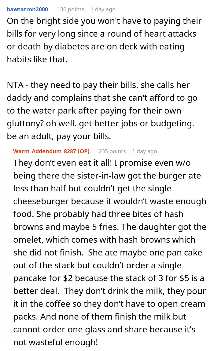 Family Tensions Rise When Man Declines To Cover Sister-In-Law’s 'Forgotten' $111 Bill Family Tensions Rise When Man Declines To Cover Sister-In-Law’s 'Forgotten' $111 Bill