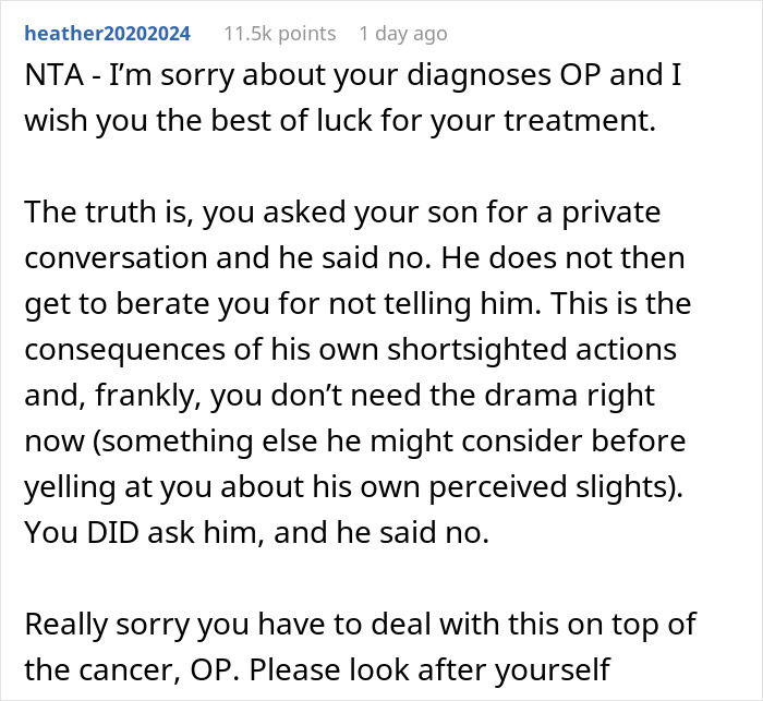 Son Says He'll Only Talk To Mom When His Wife Is Around, Learns About Her Diagnosis From Instagram Son Says He'll Only Talk To Mom When His Wife Is Around, Learns About Her Diagnosis From Instagram