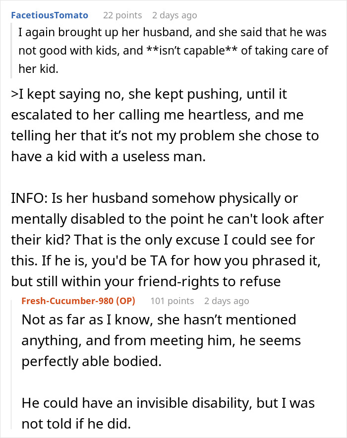 Woman Begs A Friend To Babysit Her Child, Gets A Reality Check About Her Husband Instead
